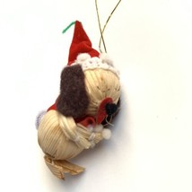 Vintage Christmas Corn Husk and Felt Ornament Mouse Or Dog Puppy Santa Hat - £6.61 GBP
