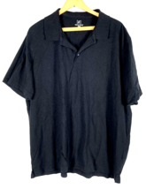 George Polo Shirt XL Mens Black Solid 100% Cotton Knit Short Sleeve - £22.24 GBP