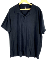 George Polo Shirt XL Mens Black Solid 100% Cotton Knit Short Sleeve - £22.30 GBP