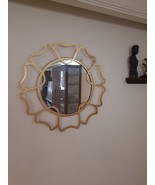 Metal Dorado Pankhu Vintage Grande Mano Redondo Pared Arte Espejo Salón ... - $7,078.60 MXN