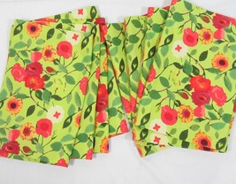 Crate and Barrel Louise Floral Green Multi Cotton 8-PC Placemat Set - $70.00