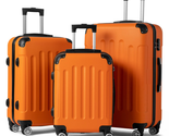 Hardside Lightweight Spinner Orange 3 Piece Luggage Set with TSA Lock - £113.62 GBP