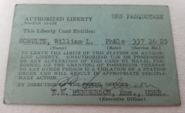 WW2 Liberty Card Authorized USS Pasquotank Gas Tanker 1945  - $18.95