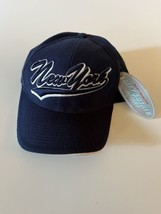 New York Embroidered Adult Baseball Cap Hat Blue and White Big City Adjustable - £10.17 GBP
