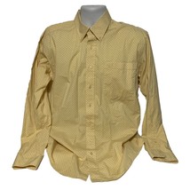 Cinch Button Down Shirt Men&#39;s Medium Western Wear Yellow White Star Burst - £12.73 GBP