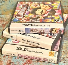 Nintendo DS Bundle 3 Games - Carnival Games - Real Soccer 09 - CROSSWORDS - £16.88 GBP