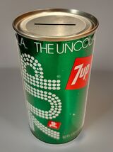 Vintage 7-UP Flat Top Soda Pop Can Fresh Seven-Up Uncola Coin Bank St. L... - $13.29