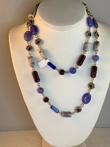 Hand Made 34” Fluorite And Ceramic Bead Necklace - £23.72 GBP