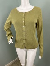 Jones New York Country Essentials Ribbed Silk Blend Cardigan Sweater Sz ... - £17.91 GBP