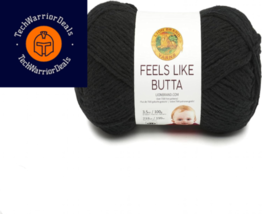 Lion Brand Yarn Feels Like Butta Soft for Crocheting and Knitting, Black  - £12.81 GBP