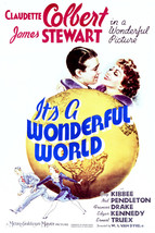 James Stewart and Claudette Colbert in It's a Wonderful World 16x20 Canvas - $69.99