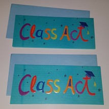 2 Graduation Greeting Cards Lot Gift Card Holder Congratulations Class Act - £10.25 GBP