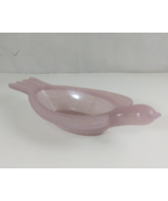 Vintage Hemingray Pink Frosted Bird Relish Dish Rare Tiny Chip On Beak - $33.94