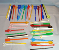 Vintage Swizzle Stirrer Stir Stick Lot 1960s 1970s Plastic - $19.75