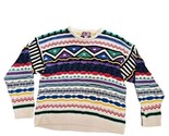 Concrete Mix Sweater Sz XL Colorful Striped 90s Vtg - £20.46 GBP