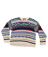 Concrete Mix Sweater Sz XL Colorful Striped 90s Vtg - $25.69