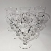 Set of 6 VTG Imperial Glass Twist Stem Clear 4.5&quot; Wine Glasses Cordial 4 oz - £43.92 GBP