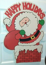 Vintage Hallmark Santa Claus Die Cut Happy Holidays Christmas 27&quot; Chimney  - £12.17 GBP