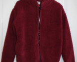 Victoria&#39;s Secret Pink Zip Front Red Teddy Sherpa Jacket Size Small - $29.69