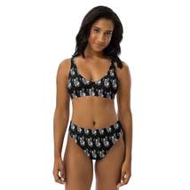 Autumn LeAnn Designs®  | Women&#39;s High Waisted Bikini Set, Black with Bos... - $48.00