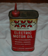 Vintage Triple X Electric Motor Oil Tin XXX Chemical Labs Chicago Half Pint - £19.65 GBP