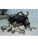 10 Solid Brass Dragon Miniatures Mythical Fantasy Creatures Figurines Se... - $93.27 CAD
