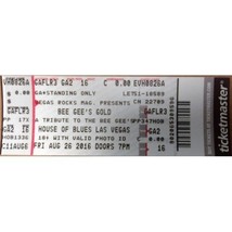 BEE GEE&#39;s Gold Tribute @ House of Blues Las Vegas, Expired Full Ticket Stub - £1.55 GBP