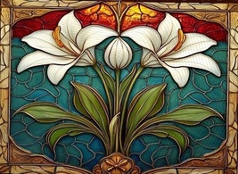 Stain Glass Lilly Cross Stitch Pattern***LOOK***  - $2.95