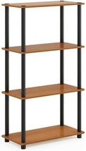 Furinno (99557Lc/Bk) Turn-N-Tube 4-Tier Multipurpose Shelf, Light Cherry/Black - £32.76 GBP