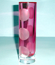 Kate Spade Lenox Bonita Street Crystal Bud Vase Hot Pink 7.5&quot;H Frosted D... - £27.61 GBP