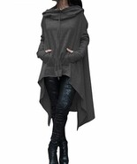 LONG SLEEVE SOLID GRAY DRAWSTRING HOODIE - LARGE - $68.38 CAD