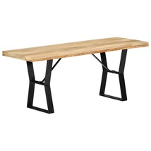 vidaXL Solid Mango Wood Industrial Bench, Brown &amp; Black, Compact, Rustic... - $139.99