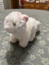 Ganz Lil&#39; Kinz HS110 White Persian Cat Stuffed Animal Plush Fluffy Soft 6&quot; Bow - £6.23 GBP