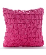 Pink Faux Leather 16&quot;x16&quot; Metallic Knotted Pillows Cover, Pink Panther - £40.62 GBP+