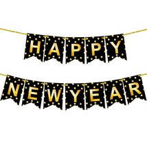 , Shiny Happy New Year Banner - No Diy, 10 Feet | Happy New Year Sign For New Ye - £12.70 GBP