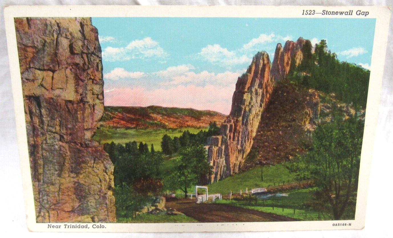 Primary image for Sanborn Linen Postcard Stonewall Gap Sangre De Cristo Range Trinidad Colorado
