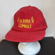 Vtg Corduroy Trucker Hat Red Flame Albina Asphalt Corded 5 Panel Dad Sna... - $23.98