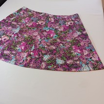 Lane Bryant Back Zipper Womens Cotton Blend Multicolor Floral Circle Skirt Sz 28 image 6