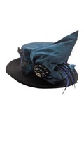 Whittall Shon Real Feathered Church Derby Hat Purple Blue Black Multicol... - £61.71 GBP