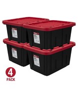 12 Gallon Snap Lid Storage Bin Container Tote Box Durable Plastic Black ... - £48.29 GBP