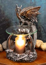 Ebros Skull Graveyard Dragon Electric Oil Burner Or Tart Warmer Statue 8.5&quot; Tall - $42.95