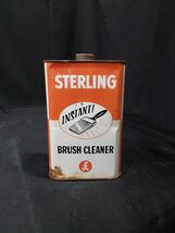 Vintage Tin Can - STERLING Brush Cleaner One Quart - EMPTY - Malden Mass... - $14.26