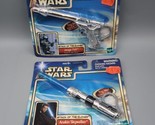 Star Wars Anakin Lightsaber &amp; Jango Fett Blaster Hasbro 2002 Keychain  - $29.02