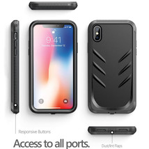 For Iphone X / Iphone Xs Full Cover Shockproof Phone Case+Screen Protector Black - £11.18 GBP