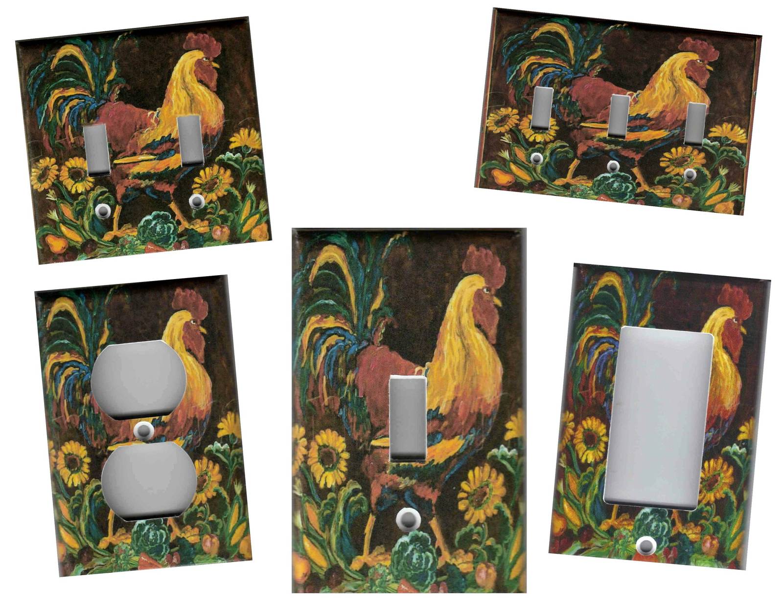 ROOSTER WITH SUNFLOWERS Kitchen Home Wall Decor Light Switch Plates and Outlets - $7.20 - $12.50