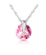 Galaxy Gold GG, 14K Solid White Gold, Natural Pink Topaz Pendant Necklac... - $565.23
