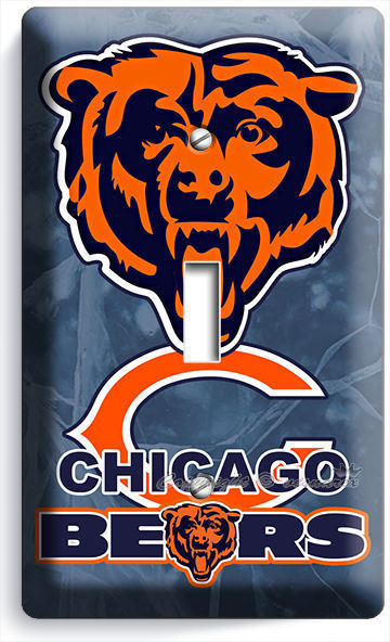 CHICAGO BEARS NFL FOOTBALL TEAM LOGO MAN CAVE SINGLE LIGHT SWITCH ART WALL PLATE