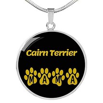Cairn Terrier Mama Circle Necklace Stainless Steel or 18k Gold 18-22&quot; Dog Owner  - £42.79 GBP
