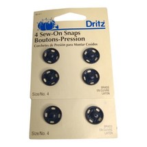 Dritz SIZE 4 Sew-on Snaps 80-4-1 Brass Lot of 6 Vintage - £3.95 GBP
