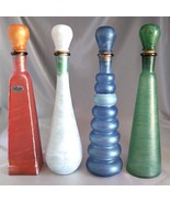 Vintage Lot (4 pcs) Painted Glass Decanter Bottles w/ Stoppers, made in ... - €16,93 EUR